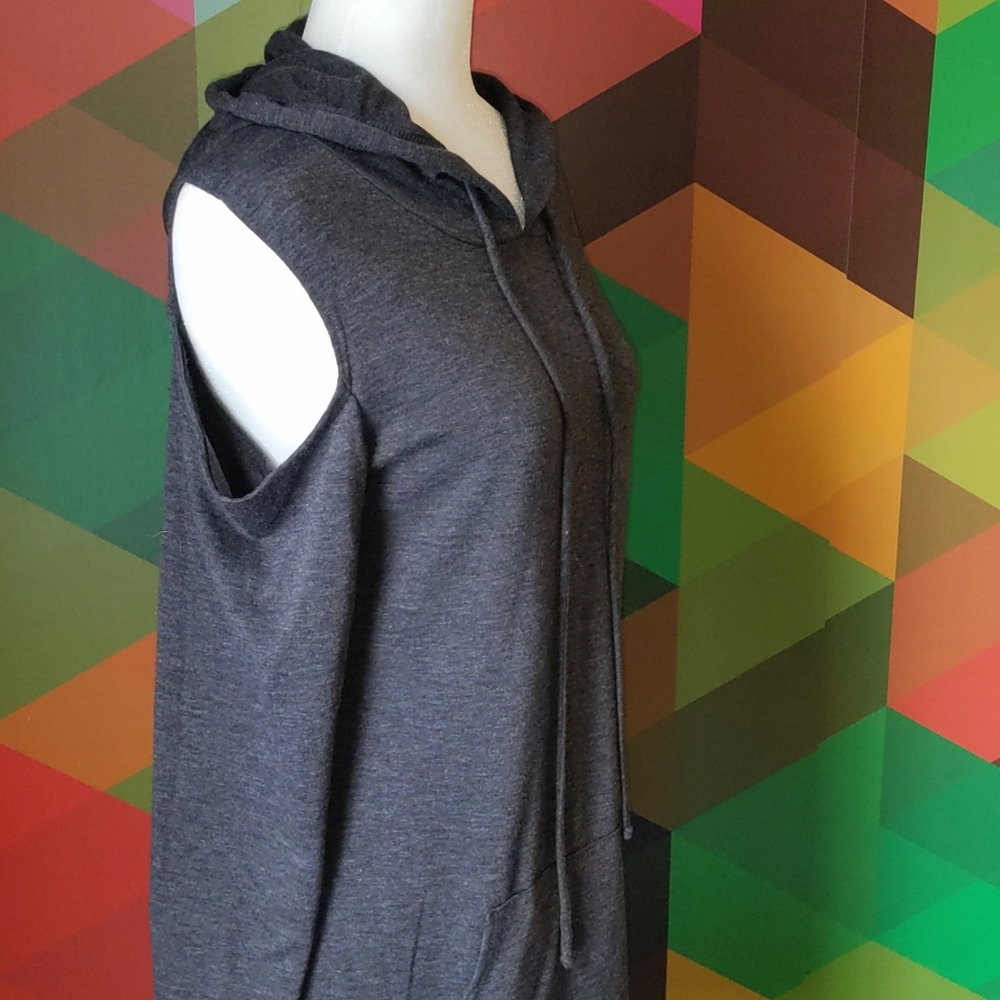 Hooded Cold Shoulder Knit Dress - Picture 2 of 5